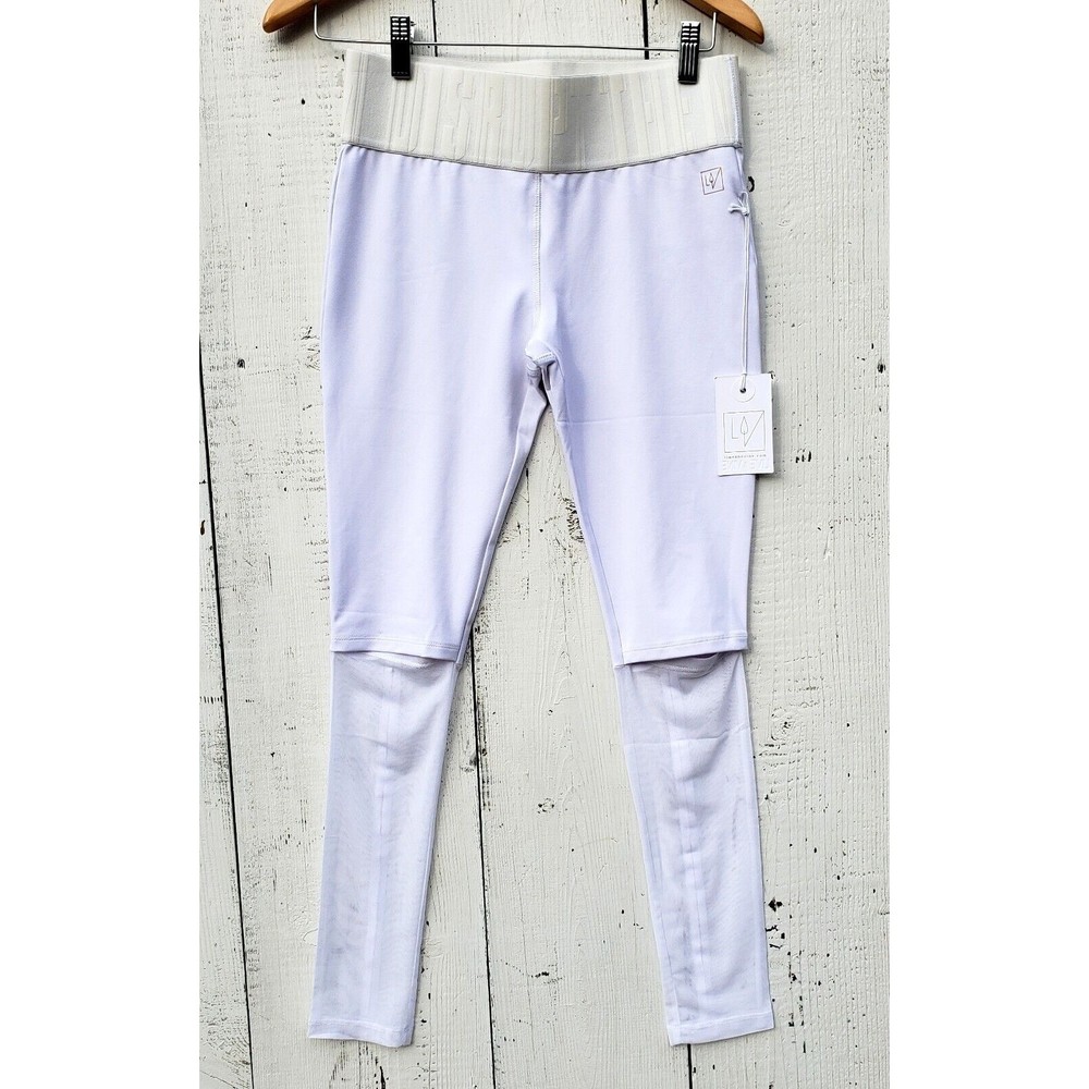 Lime & Vine White Polyester and Mesh 26" Inseam Athletic Pant Legging Sz S NEW